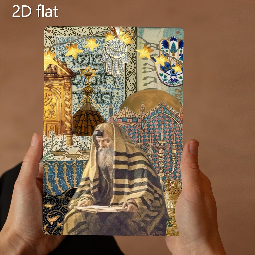 Art & Craft Toys For Kids - CIFBUY ป้ายโลหะอลูมิเนียมลายผู้สูงอายุชาวยิวสไตล์วินเทจ ขนาด 8x8 นิ้ว กันน้ำ