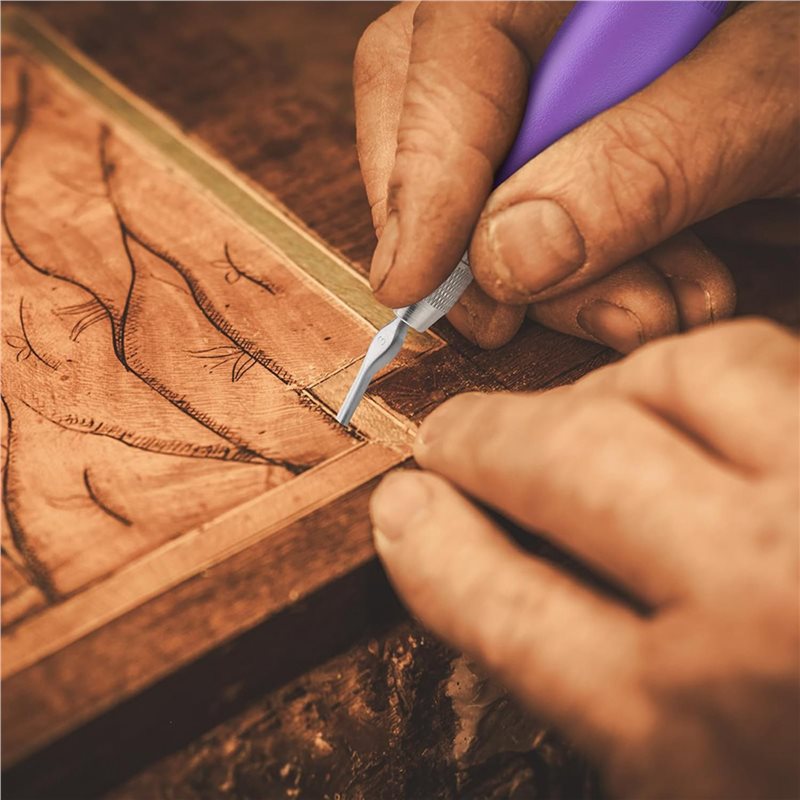 Linocut Carving Tool - ชุดอุปกรณ์ตัดลินออลีอัมสำหรับงานฝีมือ 24 ชิ้น รวมเครื่องมือแกะสลักและตัดบล็อกสำหรับงานพิมพ์บล็อก คละสี