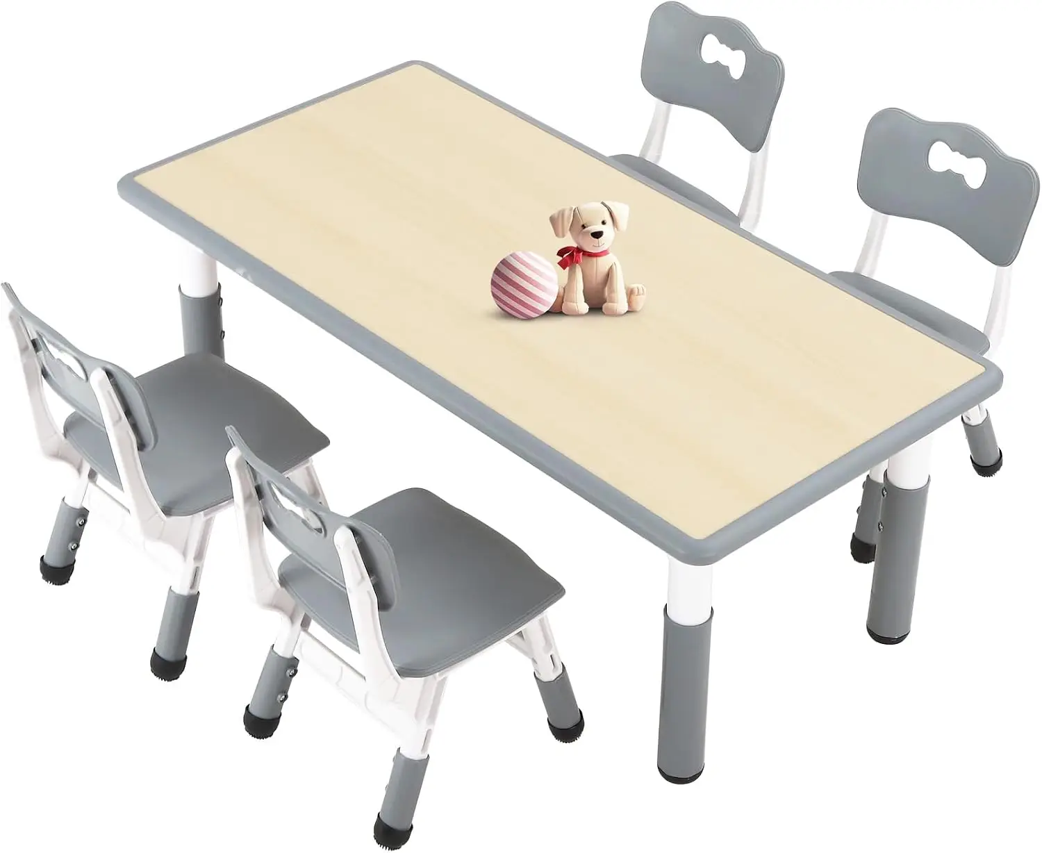 Art Craft Toddler - ชุดโต๊ะและเก้าอี้สำหรับเด็กอายุ 3-8 ปี ปรับความสูงได้ โต๊ะและเก้าอี้สำหรับเด็กเล็ก เช็ดทำความสะอาดง่าย