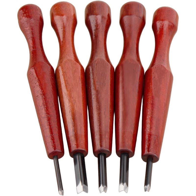 Linocut Carving Tool - A34R ชุดเครื่องมือแกะสลักไม้รูปสามเหลี่ยม 5 ชิ้น ชุดเครื่องมือแกะสลักลินโอคัท รูปตัว