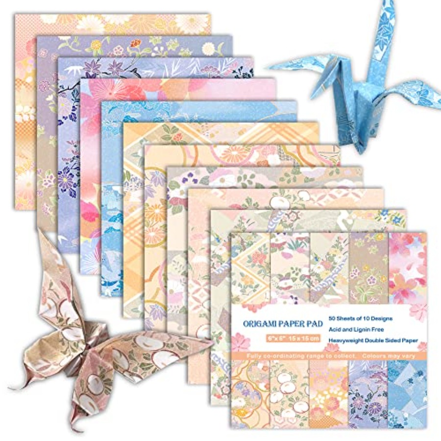 Art Craft Easy - กระดาษพับโอริกามิ 6x6 นิ้ว แบบสองหน้า 50 แผ่น