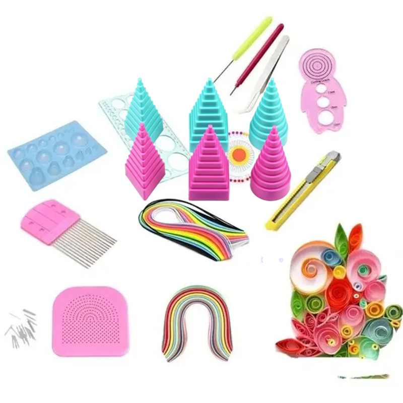 Art Quilling Craft - ชุดเครื่องมือ DIY สำหรับงานควิลลิ่ง ปากกาหวีสำหรับงานประดิษฐ์กระดาษ พร้อมแถบควิลลิ่งสำหรับงานสแครปบุ๊ค การทำการ์ด
