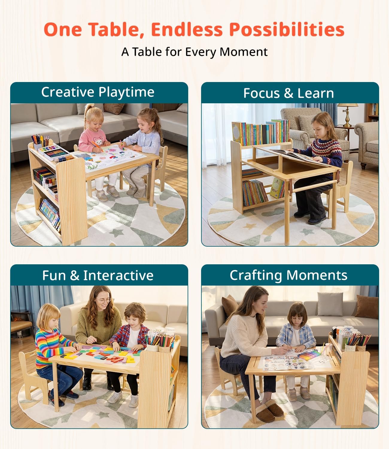 ชุดโต๊ะศิลปะไม้สำหรับเด็กพร้อม - Art Craft Toddler บทวิจารณ์และราคา