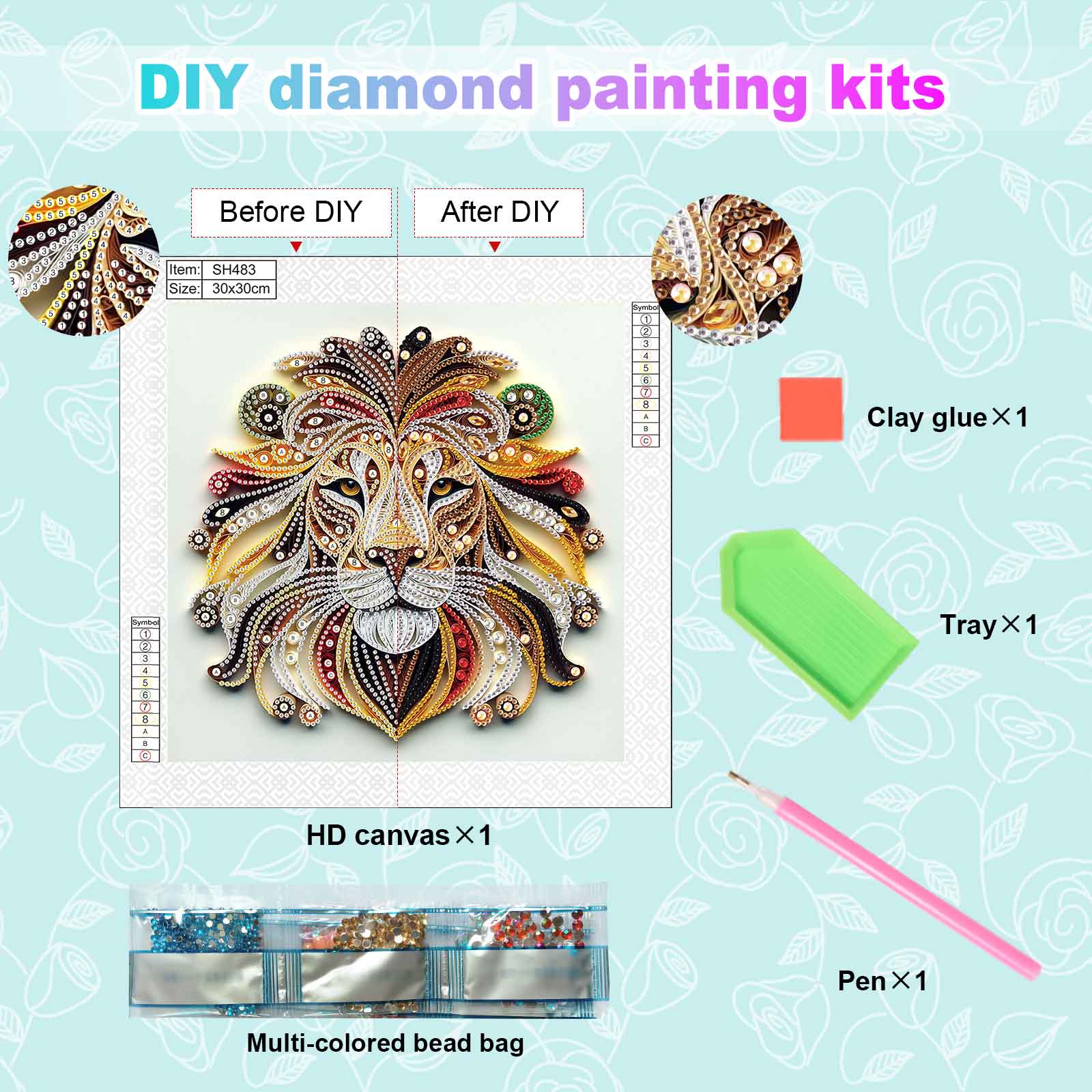 ชุดอุปกรณ์เพชรรูปทรงพิเศษสำหรั - Art Craft Lion บทวิจารณ์และราคา