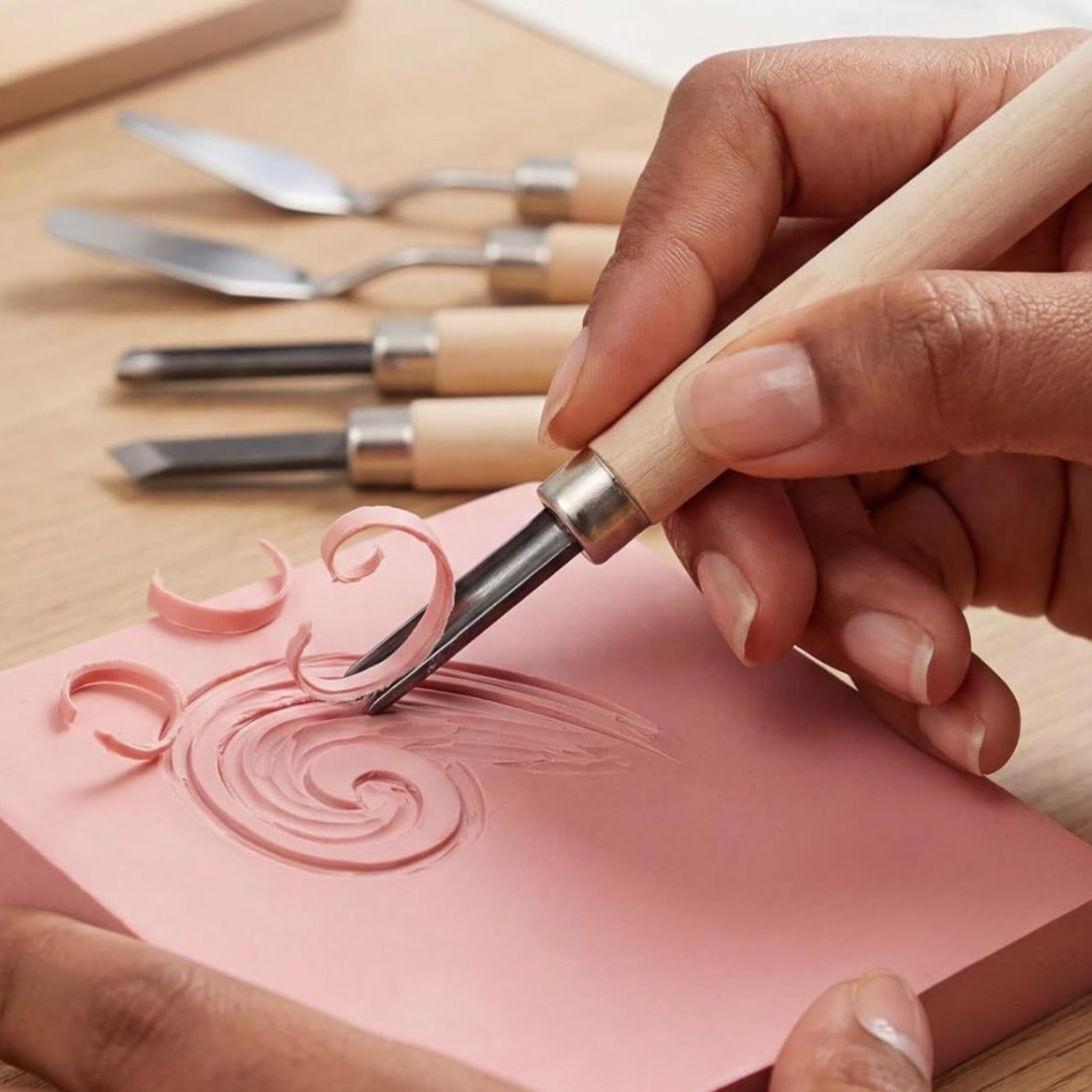 ชุดอุปกรณ์แกะสลักลินโนเลียม 9  - Linocut Carving Tool บทวิจารณ์และราคา