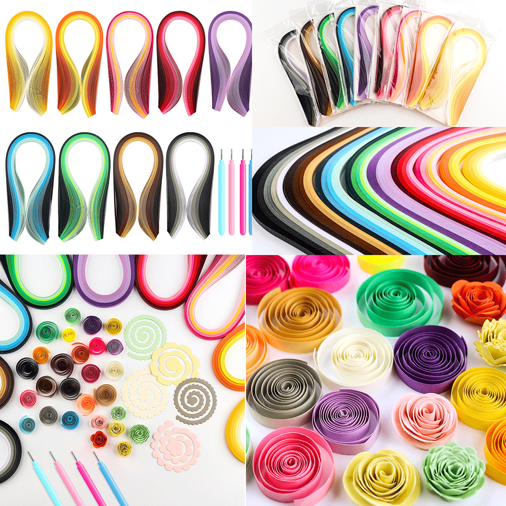 100แถบ/แพ็คชุดแถบกระดาษม้วนสีไ - Art Quilling Craft บทวิจารณ์และราคา