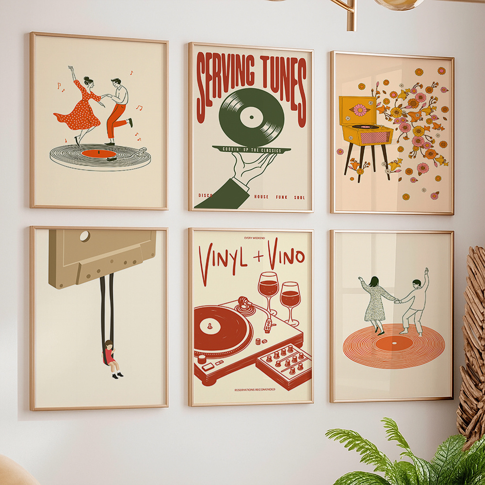 โปสเตอร์ผ้าใบลายดนตรีวินเทจ 1  - Art Craft House บทวิจารณ์และราคา