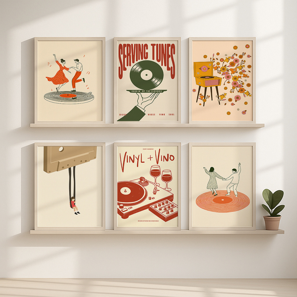 โปสเตอร์ผ้าใบลายดนตรีวินเทจ 1  - Art Craft House บทวิจารณ์และราคา