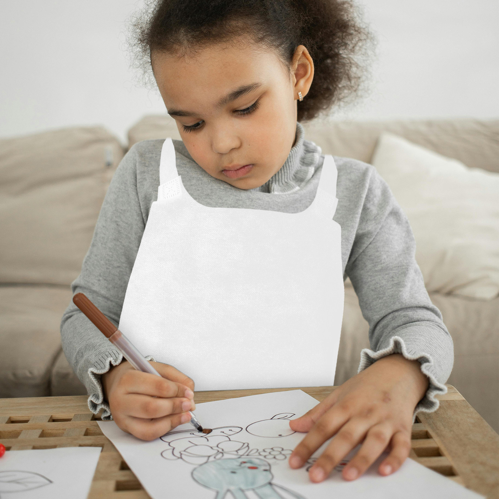 10 ชิ้น ผ้ากันเปื้อนเด็กสีขาว  - Art Craft Toddler บทวิจารณ์และราคา