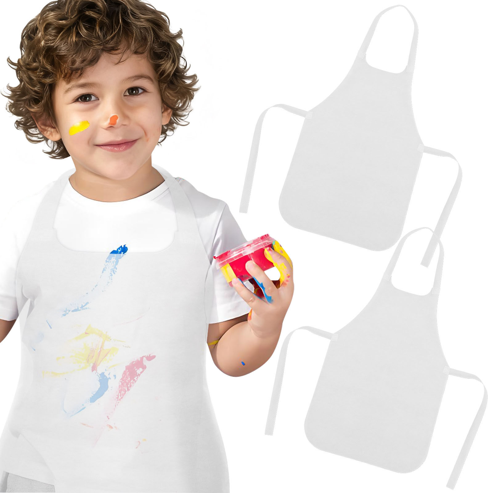 10 ชิ้น ผ้ากันเปื้อนเด็กสีขาว  - Art Craft Toddler บทวิจารณ์และราคา