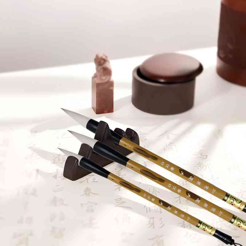 แปรงเขียนจีน 3 ขนาดพร้อมที่วาง - Calligraphy Pen Set บทวิจารณ์และราคา