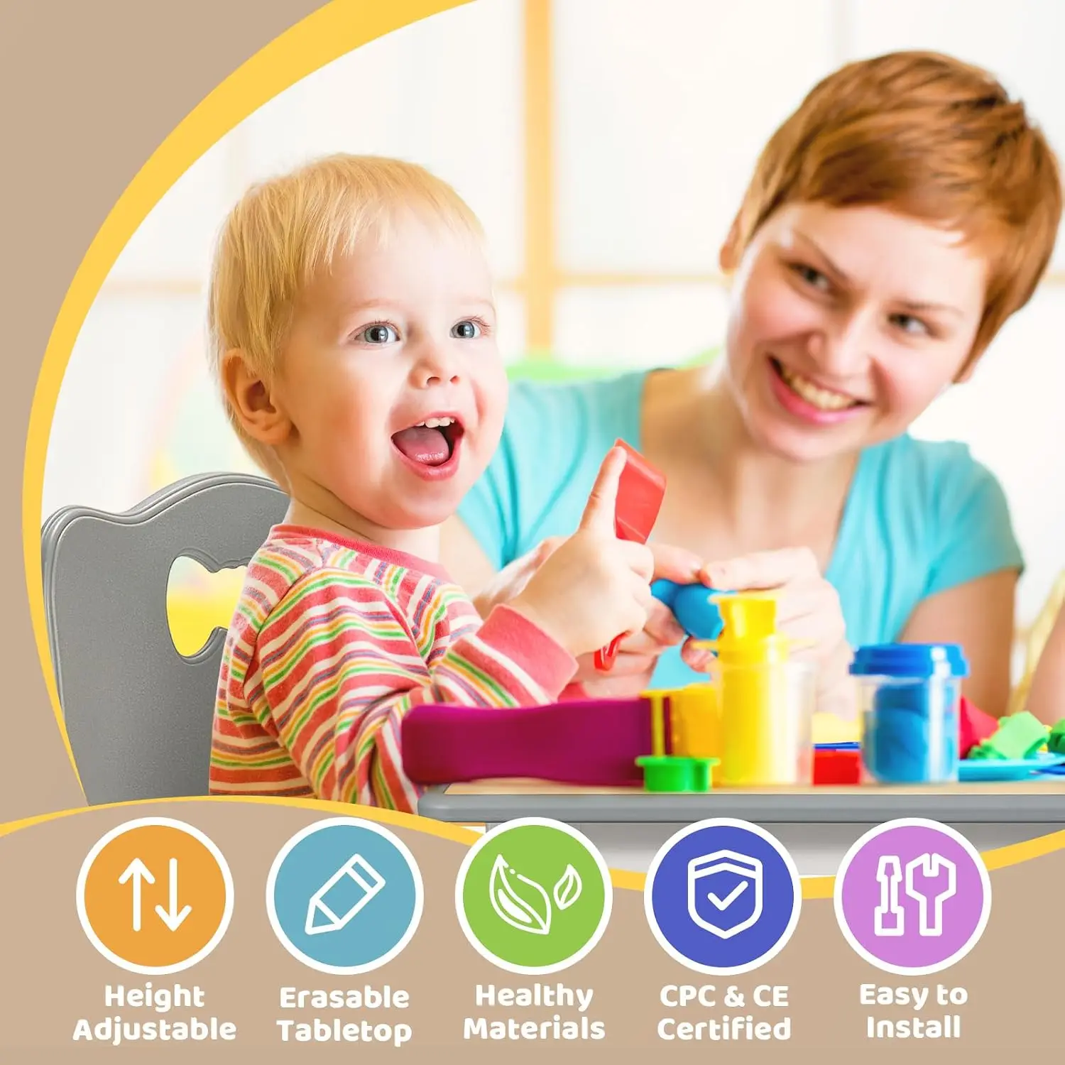 ชุดโต๊ะและเก้าอี้สำหรับเด็กอาย - Art Craft Toddler บทวิจารณ์และราคา